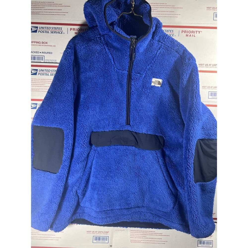 The North Face Campshire Pullover‎ Royal Blue Center Pocket Sherpa Men's XL